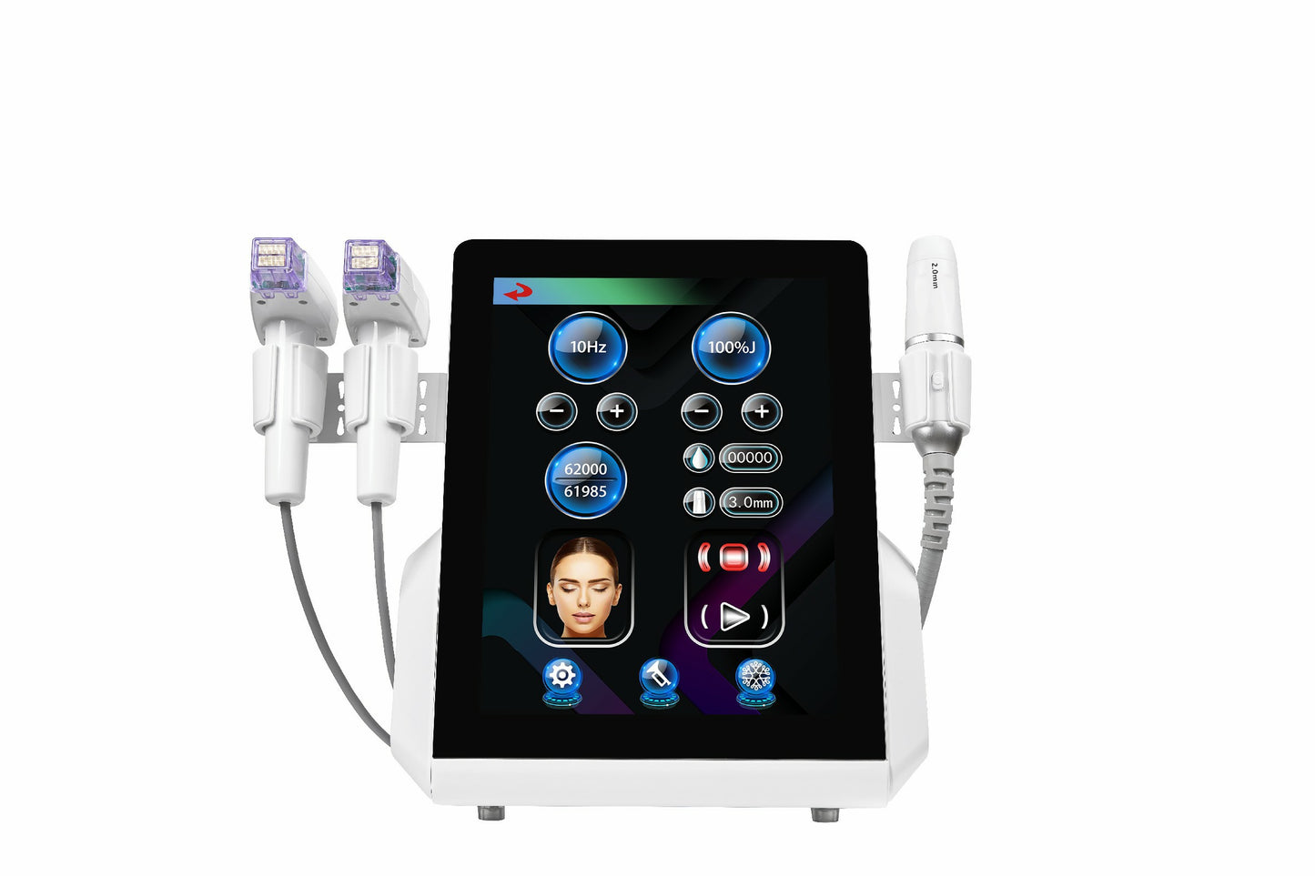 12D HIFU + M8 Microneedling Device: Reduces wrinkles and lifts firms skin.