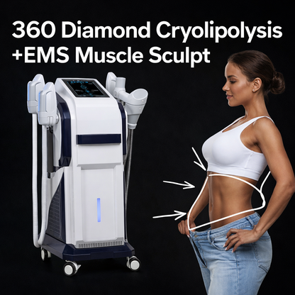 360° Fat Freezing Cryolipolysis Machine with EMS Muscle Builder for Abdomen Waist Buttocks Factory Price