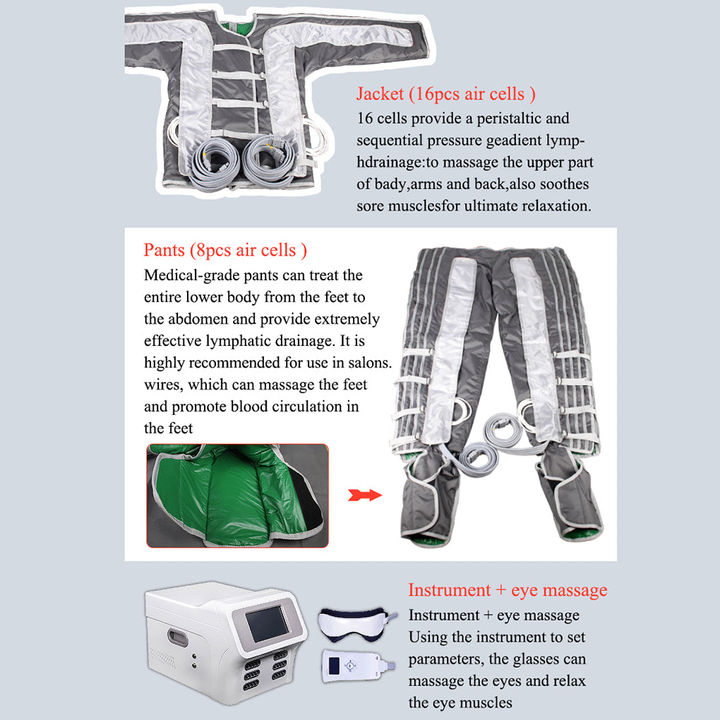 Air Compression Pressotherapy Machine for Slimming, Circulation & Cellulite Treatment
