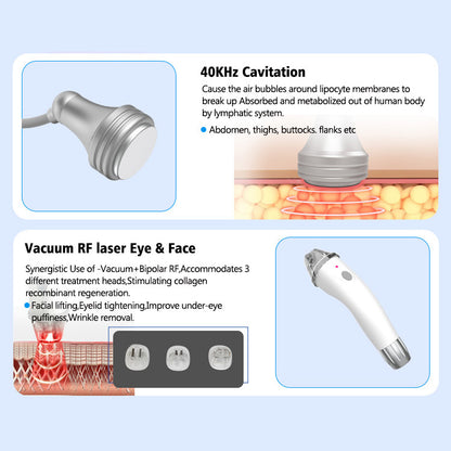 Vacuum Roller Body Contouring Device 40K Cavitation Cellulite Reduction Weight Loss Machine