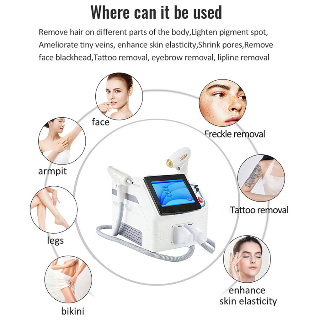 Multi-Function Diode Laser Hair Removal and Q-Switch Tattoo Removal Laser for Beauty Clinics