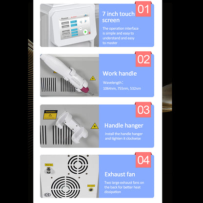 Professional Pigment Removal Laser Tattoo Age Spot & Carbon Peel Treatments Machine