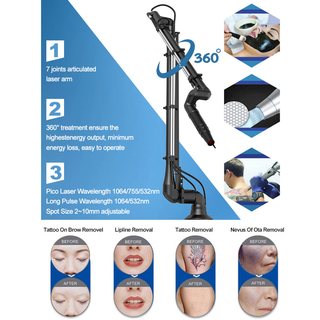 Carbon Peeling Laser Machine Q Switch ND YAG Tattoo Removal Pigmentation Removal Beauty Equipment