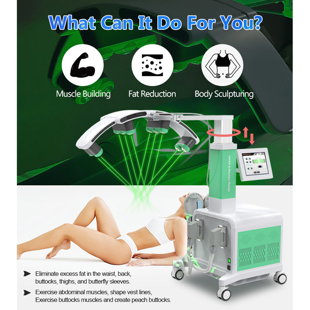 Salon HIEMT Muscle Sculpting Machine with Cold Laser Lipolysis for Weight Loss