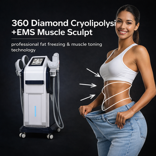 360 Cryolipolysis Fat Freezing Machine + EMS Muscle Sculpting 2 in 1 Body Contouring Device Factory Direct