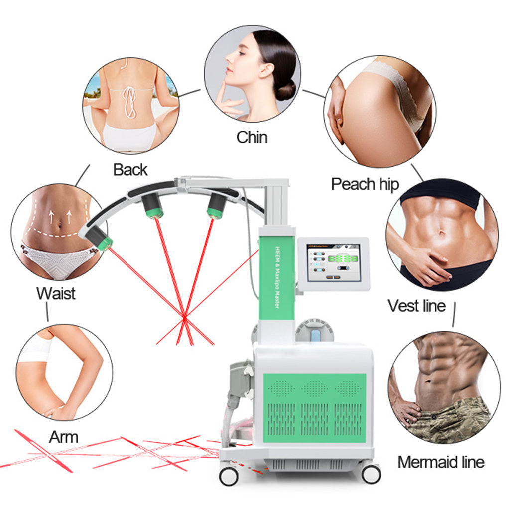 Salon HIEMT Muscle Sculpting Machine with Cold Laser Lipolysis for Weight Loss