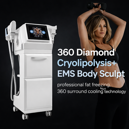 360 Cryolipolysis Fat Freezing Device for Love Handles Belly Fat Removal + EMS Body Sculpting Machine
