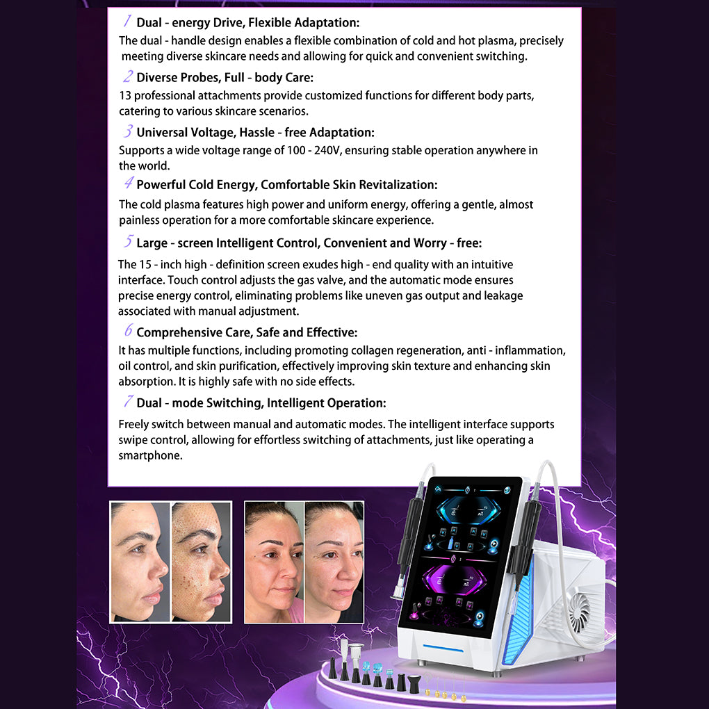 Cold Plasma Skin Rejuvenation Machine for Wrinkle Removal & Collagen Stimulation