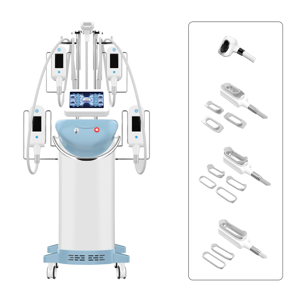 360 Cryolipolysis Machine with Vacuum RF Skin Tightening and Cavitation for Thigh Arm Abdomen Fat Reduction