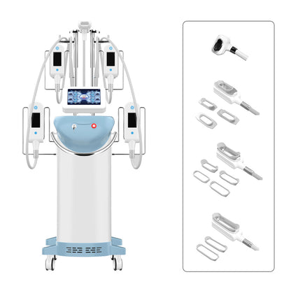 360 Cryolipolysis Machine with Vacuum RF Skin Tightening and Cavitation for Thigh Arm Abdomen Fat Reduction
