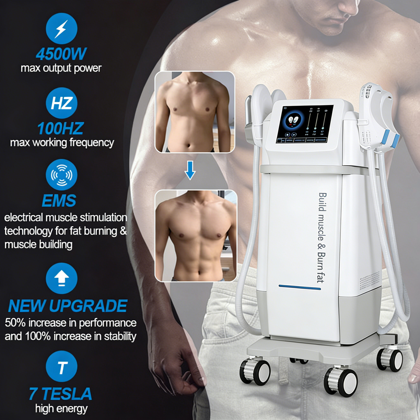 Professional Muscle Stimulating Body Sculpting Machine for Muscle Toning and Fat Reduction