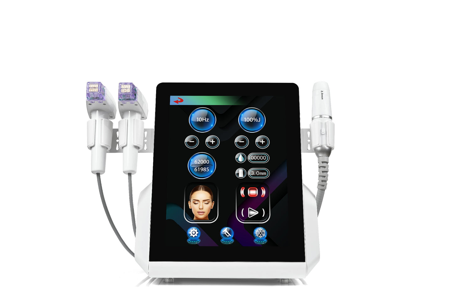 12D HIFU + M8 Microneedling Device: Reduces wrinkles and lifts firms skin.