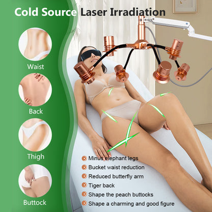 Salon Slimming Equipment Cold Laser Lipo + RF Firming Machine for Waist Abdomen