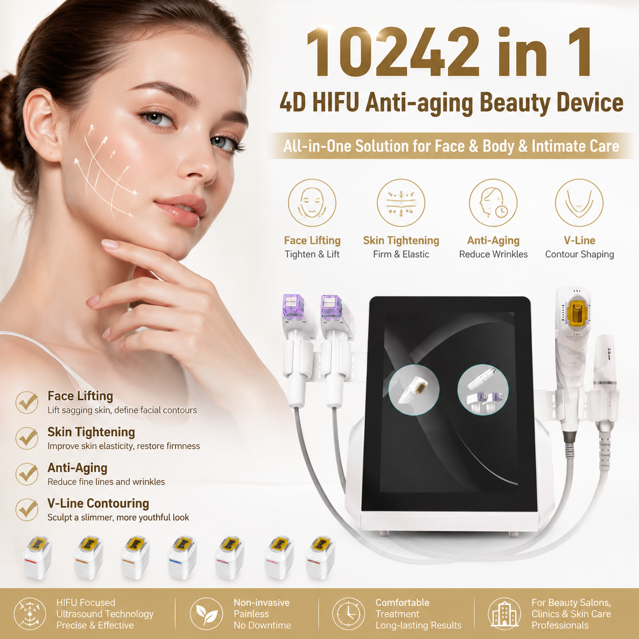 Professional HIFU Facial Lifting & Skin Rejuvenation Device
