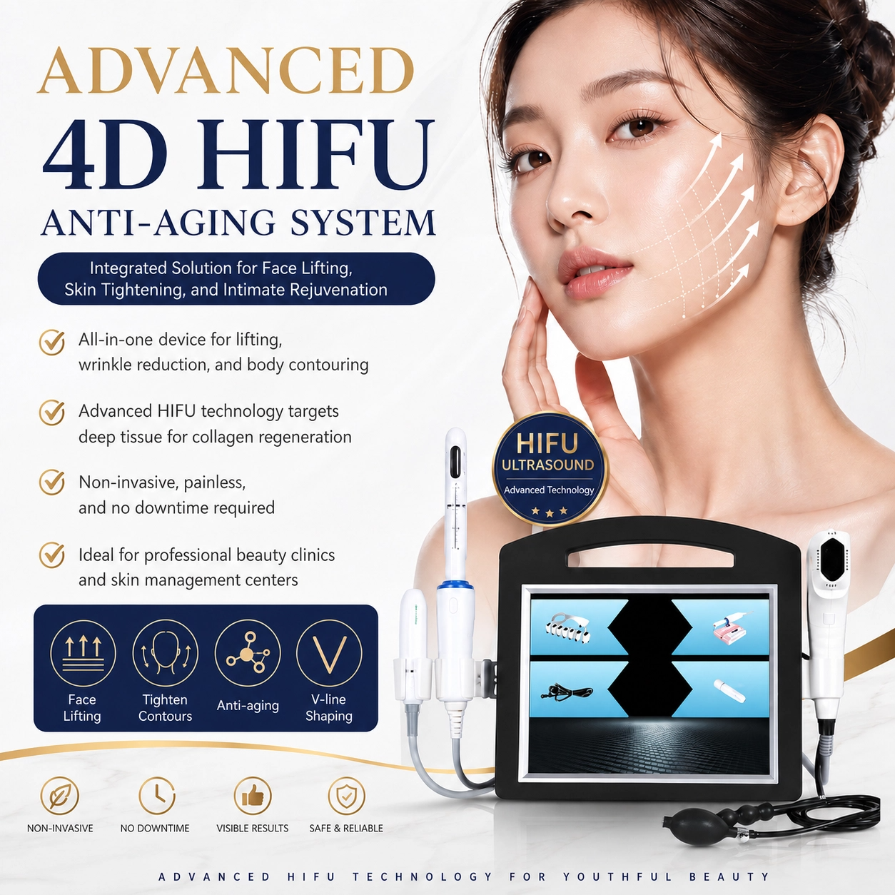 Professional HIFU Skin Tightening & Anti-Aging Machine