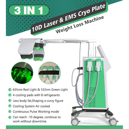 Salon Fat Freezing Machine with Lipolysis Laser and EMS Muscle Sculpting Function