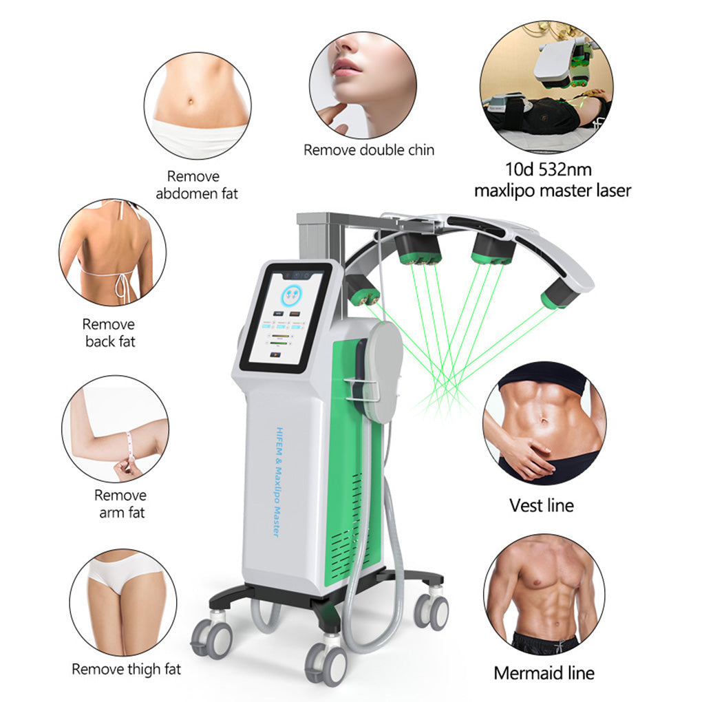 HIEMT EMS Muscle sculptor Machine with Lipolysis Cold Laser for Fat Loss Treatment